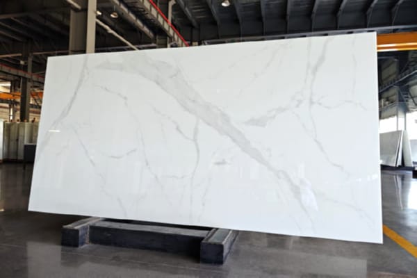 Statuario White Nano Stone Slab – Premium Marble-Look Surface for Luxury Interiors