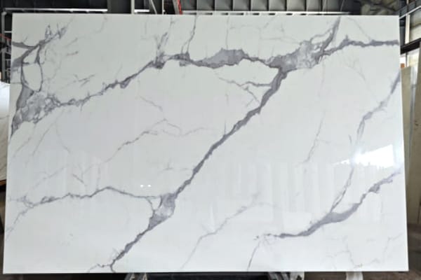 Statuario Grey Vein Nano Stone Slab | Luxury Marble Look Surface