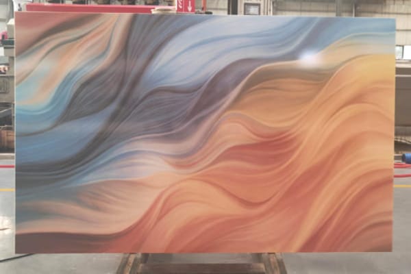Nano Artistic Flow Slab | Multicolor Engineered Stone with Wave Pattern