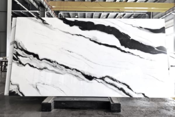 Panda Wave Nano Stone Slab – Bold Black & White Marble-Look Surface