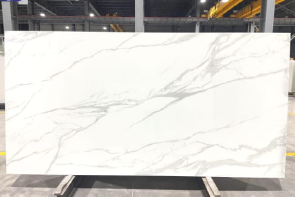 Calacatta White Nano Stone Slab with Elegant Grey Veins