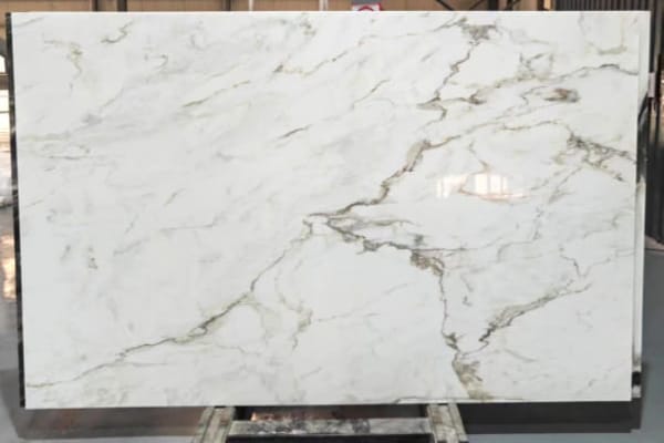 Calacatta Oro Nano Stone Slab | White Marble Look with Subtle Gold Veins