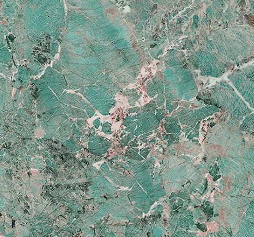 Exotic Green & Pink Vein Quartz Slab - Luxury Marble Style Stone for Interior Design