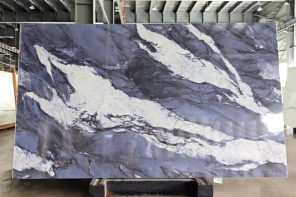 Exotic Blue Nano Stone Slab with White Flowing Veins – Luxury Marble Look