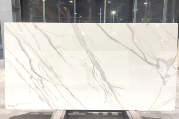 Statuario Nano Stone Slab with Elegant Grey Veins – Premium Marble Look