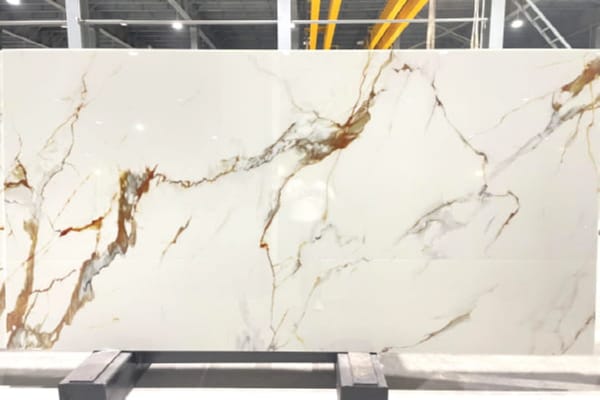 Calacatta Rusty Gold Nano Stone Slab – Elegant Marble Look