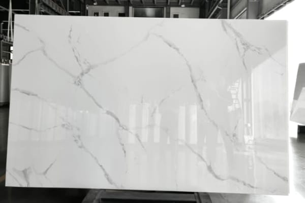 Carrara Nano Stone Slab with Subtle Grey Veins | White Marble Look