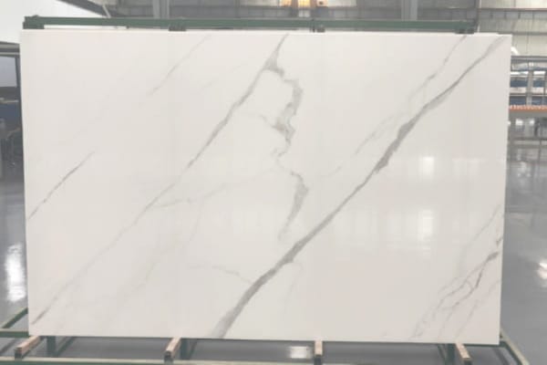 Calacatta Oro Nano Stone Slab – Premium White Marble-Look Surface with Elegant Grey Veins