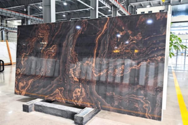 Black Gold Nano Stone Slab – Luxury Polished Surface for Premium Interiors