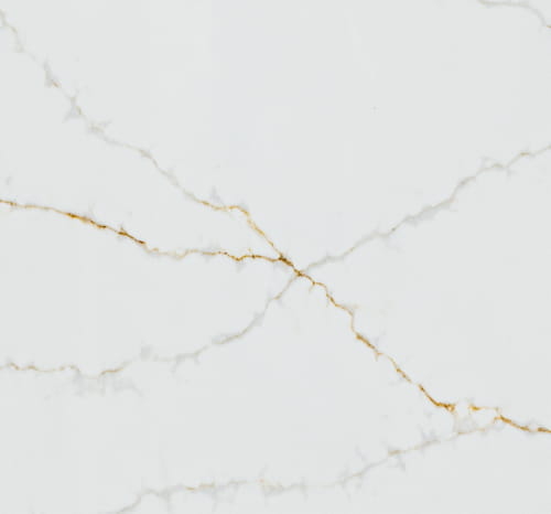 Calacatta Gold Quartz Slab KS9612 | White Quartz Stone with Bold Gold Veins for Countertops & Wall Panels