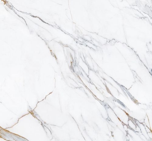 Statuario Calacatta Gold Quartz Slab with Grey and Golden Veins for High-End Projects