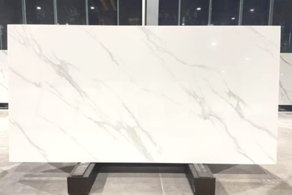 Statuario White Nano Stone Slab with Subtle Grey Veins