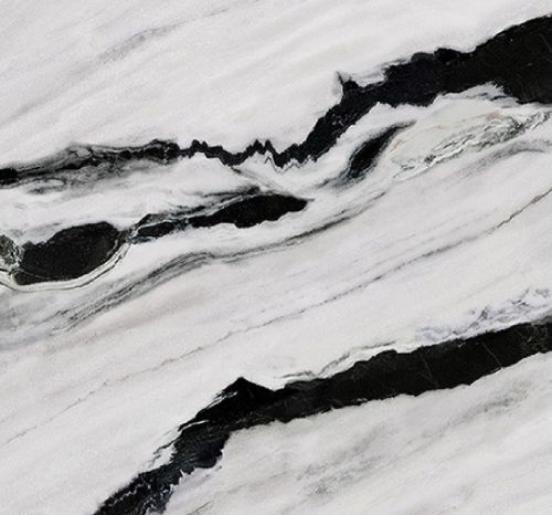 Dramatic Black and White Veined Quartz Slabs for Refined Interiors
