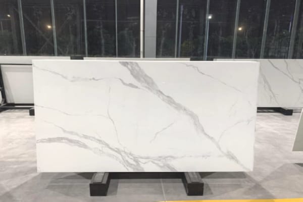 Calacatta White Nano Stone Slab | Luxury Marble Look Surface
