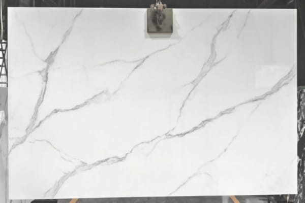 Calacatta Statuario Nano Stone Slab – White Marble-Look Surface with Striking Grey Veins
