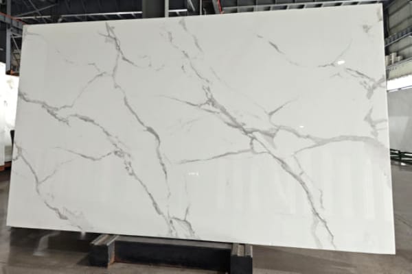 Calacatta White Nano Stone Slab – Marble Look Surface for Countertops & Wall Cladding