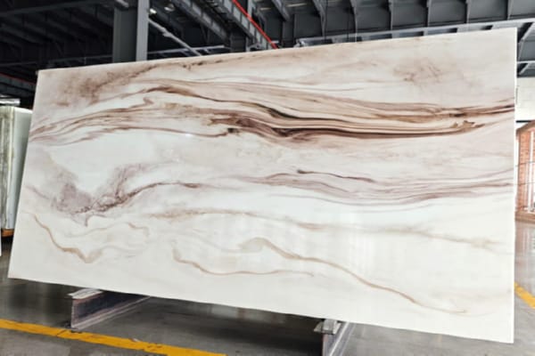 Desert Wave Nano Stone Slab | Beige & Brown Marble Look