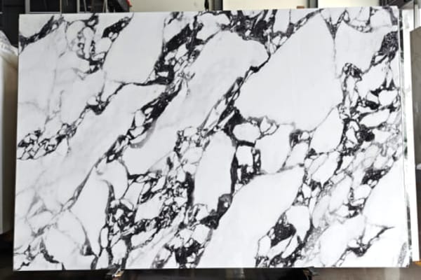 Arabescato Black & White Nano Stone Slab with Bold Marble Look