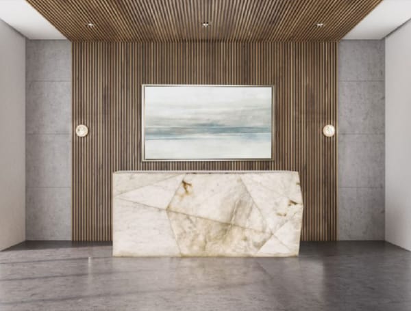 Custom Stone Reception Desk