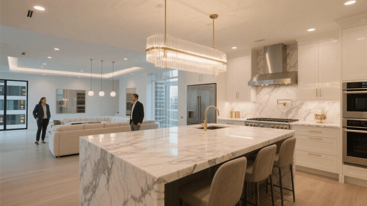 high-grade-stone-property-value-roi Luxury kitchen with high-grade stone countertops increasing property value.